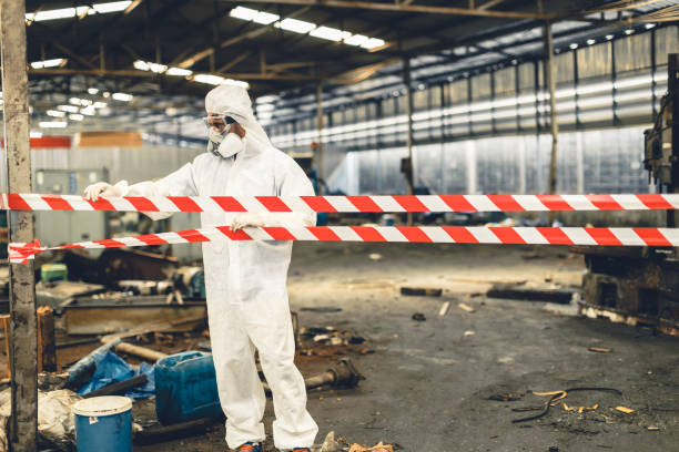 Professional Biohazard Cleanup technician working in Highland, AR